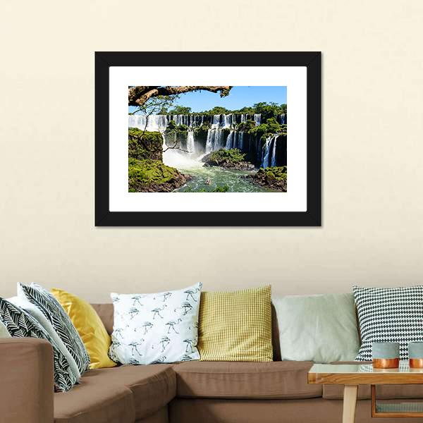 Iguazu Falls From Argentina Canvas Wall Art-3 Horizontal-Gallery Wrap-25" x 16"-Tiaracle
