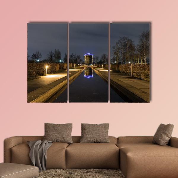 Gasometer From Olga Park Canvas Wall Art-3 Horizontal-Gallery Wrap-25" x 16"-Tiaracle