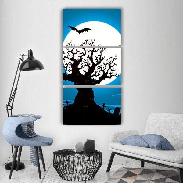 Illustration Of Halloween Vertical Canvas Wall Art-3 Vertical-Gallery Wrap-12" x 25"-Tiaracle