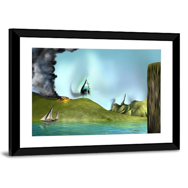 Illustration Of A Surreal Landscape Canvas Wall Art-5 Horizontal-Gallery Wrap-22" x 12"-Tiaracle