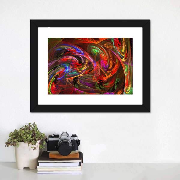 Illustration Of Digital Fractal Canvas Wall Art-1 Piece-Framed Print-20&quot; x 16&quot;-Tiaracle