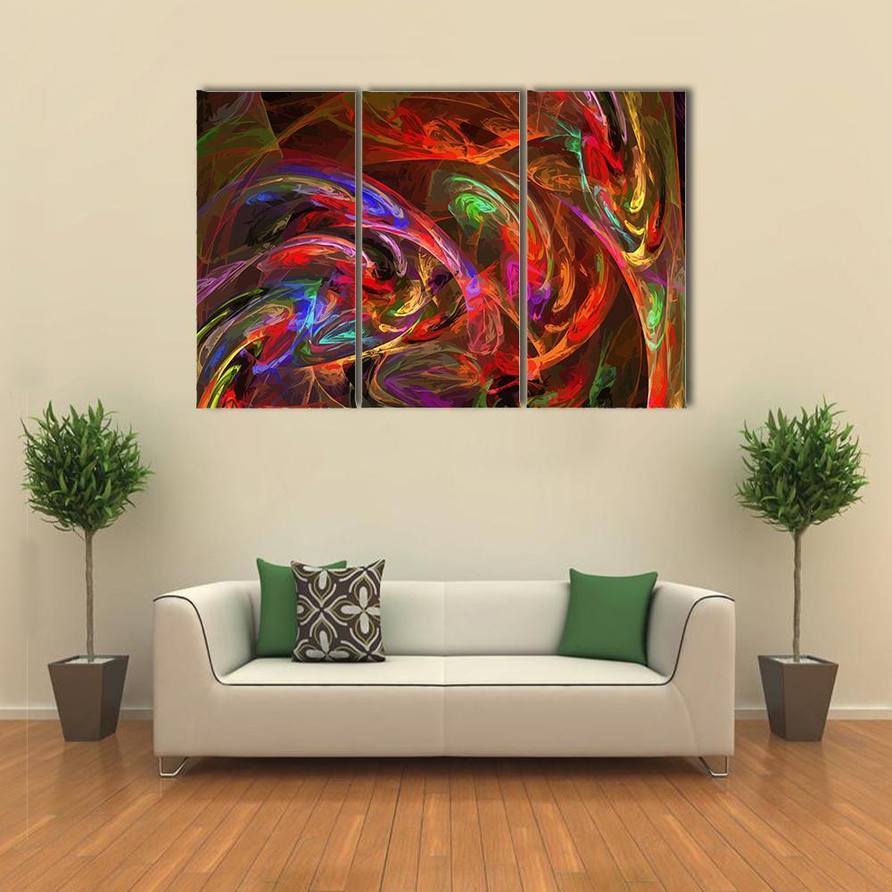 Illustration Of Digital Fractal Canvas Wall Art-3 Horizontal-Gallery Wrap-37" x 24"-Tiaracle