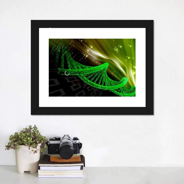 Illustration Of DNA Structure Canvas Wall Art-1 Piece-Framed Print-20" x 16"-Tiaracle