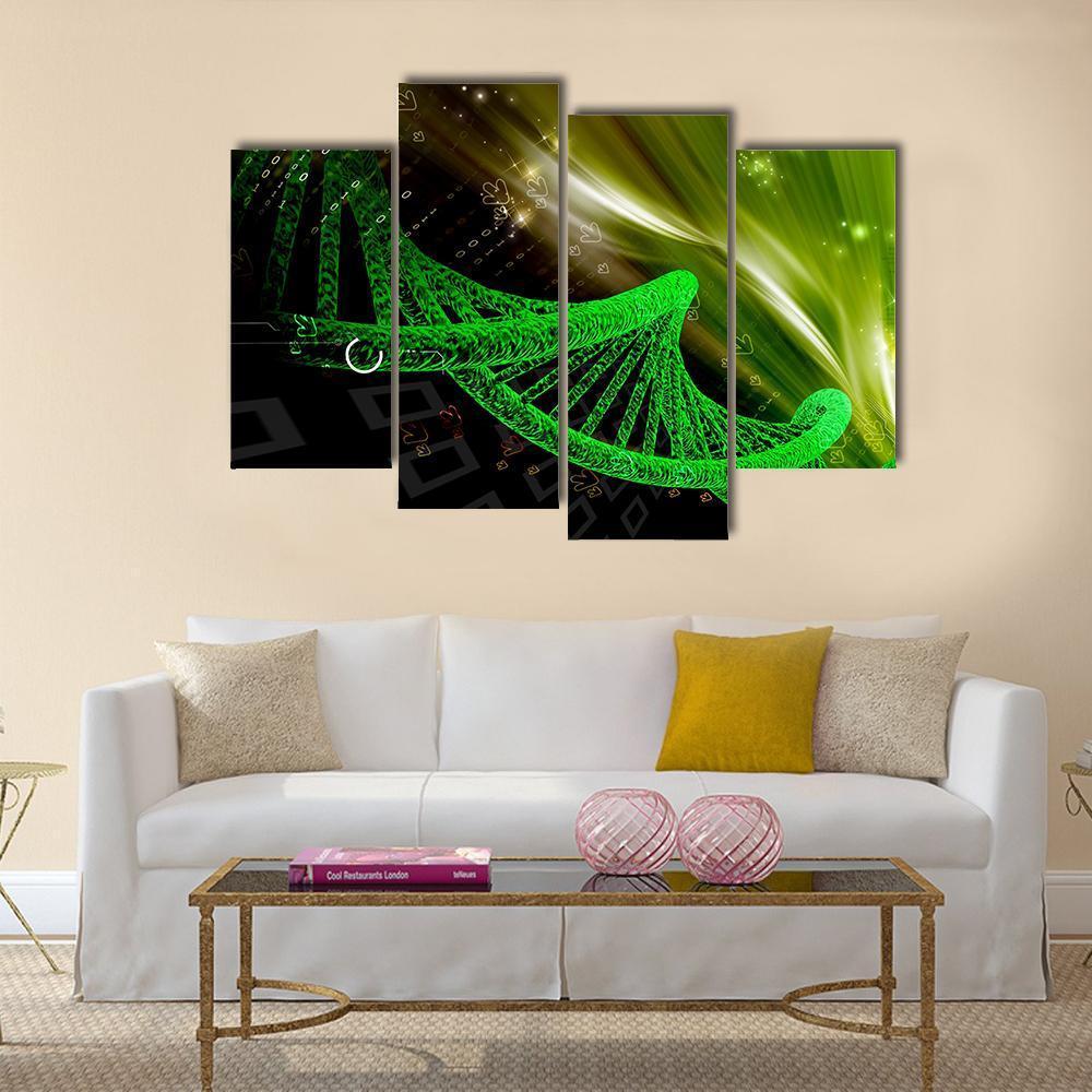 Illustration Of DNA Structure Canvas Wall Art-4 Pop-Gallery Wrap-50" x 32"-Tiaracle