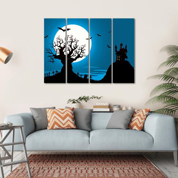 Illustration Of Halloween Canvas Wall Art-4 Horizontal-Gallery Wrap-34" x 24"-Tiaracle