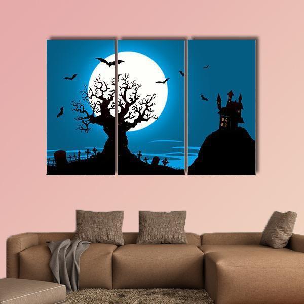 Illustration Of Halloween Canvas Wall Art-3 Horizontal-Gallery Wrap-37" x 24"-Tiaracle