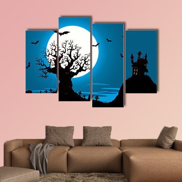 Illustration Of Halloween Canvas Wall Art-4 Pop-Gallery Wrap-50" x 32"-Tiaracle