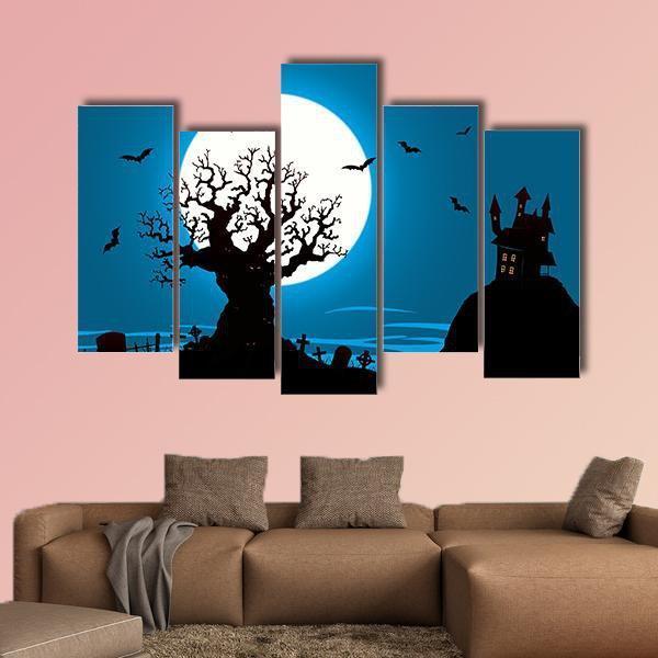 Illustration Of Halloween Canvas Wall Art-5 Pop-Gallery Wrap-47" x 32"-Tiaracle
