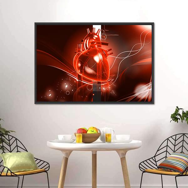 Illustration Of Heart Canvas Wall Art-1 Piece-Floating Frame-24" x 16"-Tiaracle