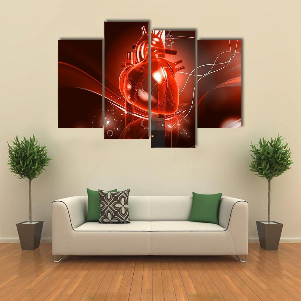 Illustration Of Heart Canvas Wall Art-4 Pop-Gallery Wrap-50" x 32"-Tiaracle