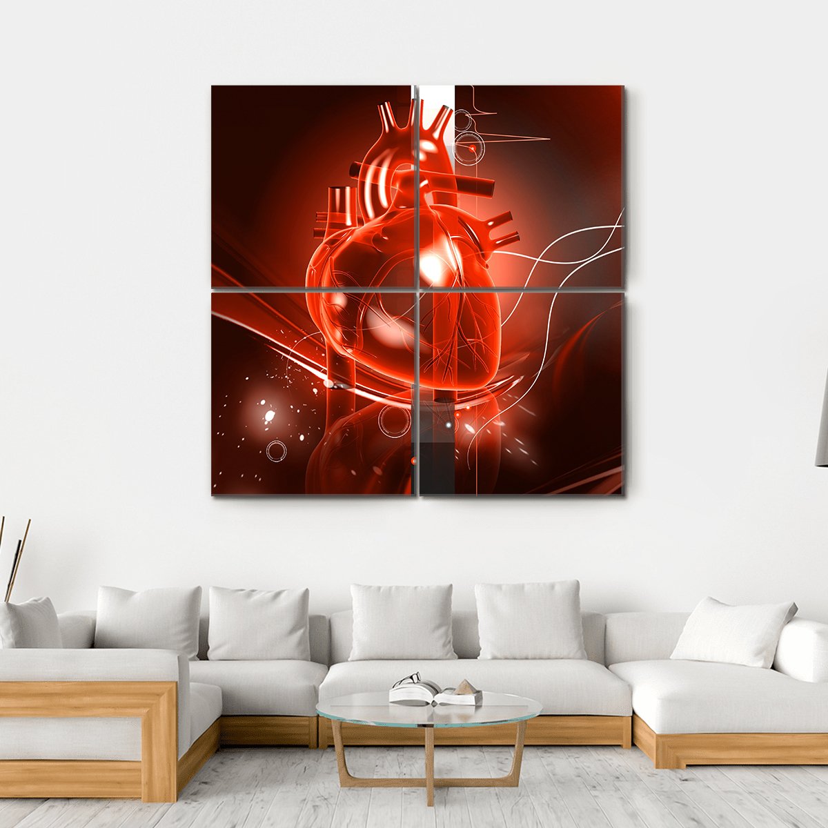 Illustration Of Heart Canvas Wall Art-4 Square-Gallery Wrap-17" x 17"-Tiaracle