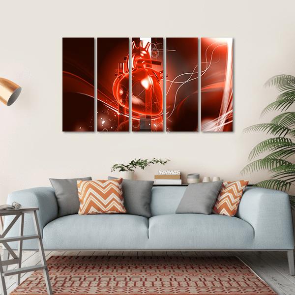 Illustration Of Heart Canvas Wall Art-5 Horizontal-Gallery Wrap-22" x 12"-Tiaracle