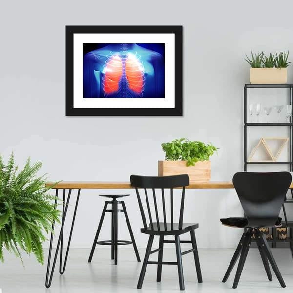 Illustration Of Human Lungs Canvas Wall Art-5 Horizontal-Gallery Wrap-22" x 12"-Tiaracle