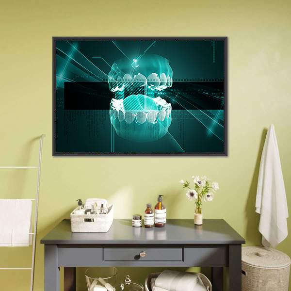 Illustration Of Mouth Canvas Wall Art-1 Piece-Floating Frame-24&quot; x 16&quot;-Tiaracle