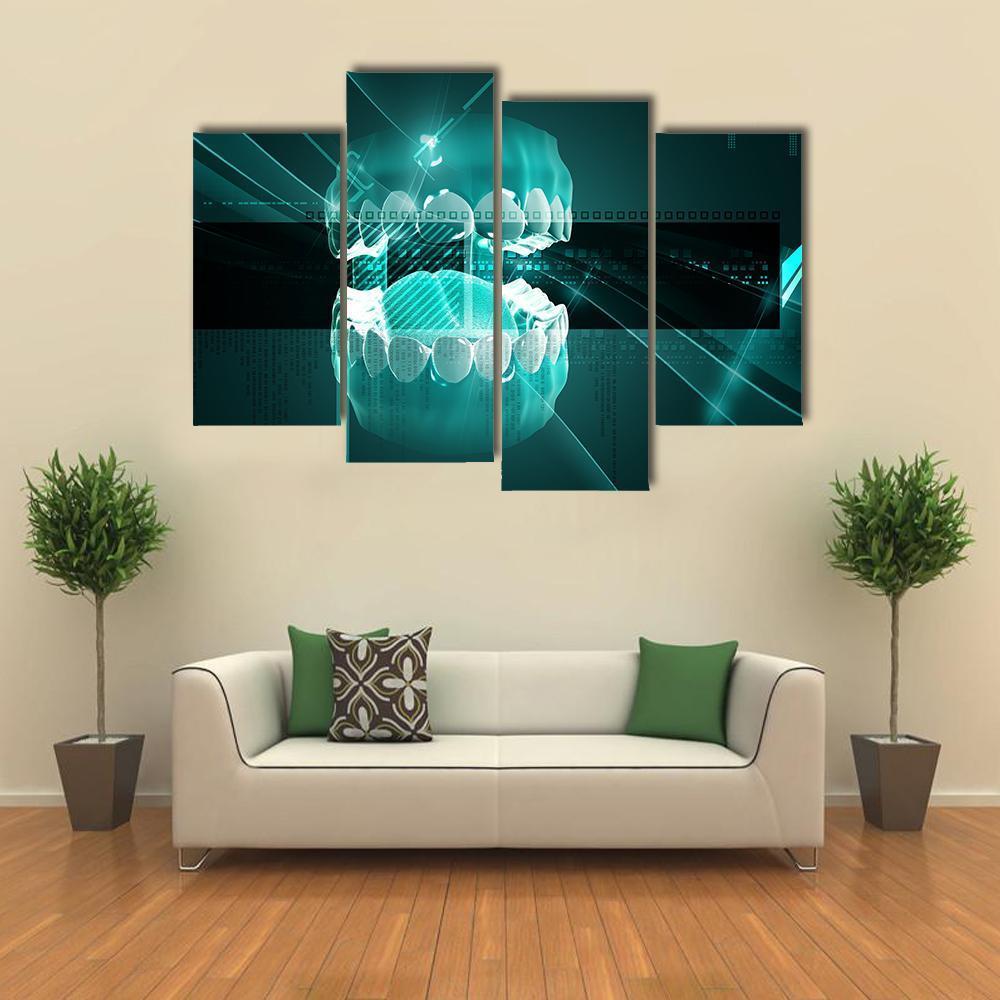 Illustration Of Mouth Canvas Wall Art-4 Pop-Gallery Wrap-50&quot; x 32&quot;-Tiaracle