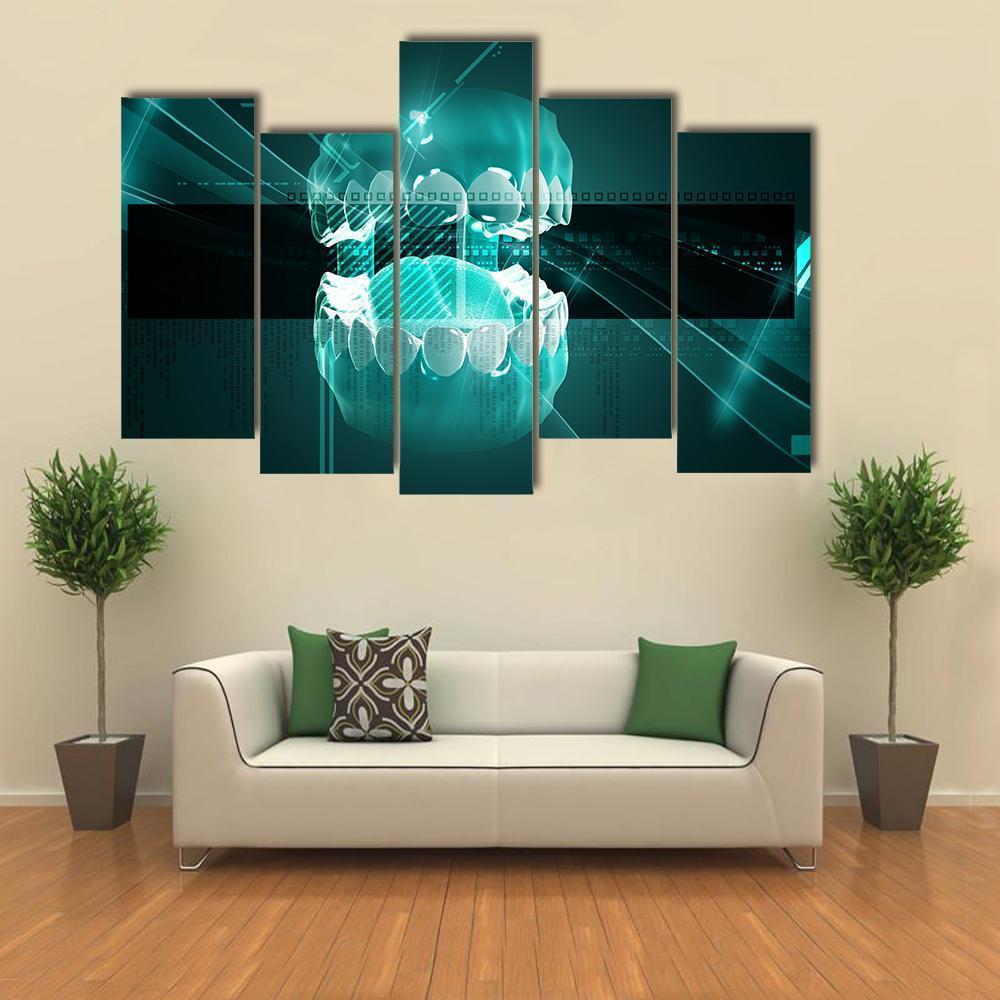 Illustration Of Mouth Canvas Wall Art-5 Pop-Gallery Wrap-47" x 32"-Tiaracle