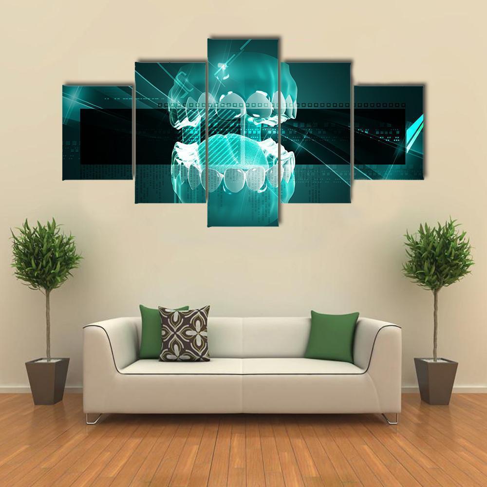 Illustration Of Mouth Canvas Wall Art-5 Star-Gallery Wrap-62&quot; x 32&quot;-Tiaracle