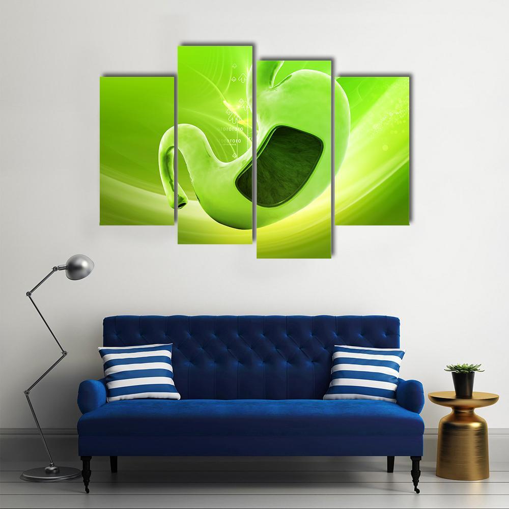 Illustration Of Stomach Canvas Wall Art-4 Pop-Gallery Wrap-50" x 32"-Tiaracle