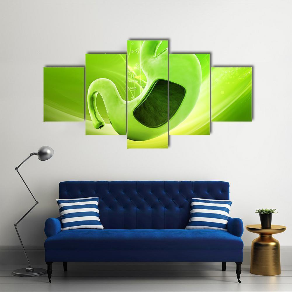 Illustration Of Stomach Canvas Wall Art-5 Star-Gallery Wrap-62" x 32"-Tiaracle
