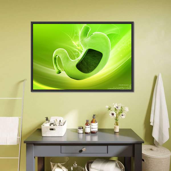Illustration Of Stomach Canvas Wall Art-1 Piece-Floating Frame-24" x 16"-Tiaracle