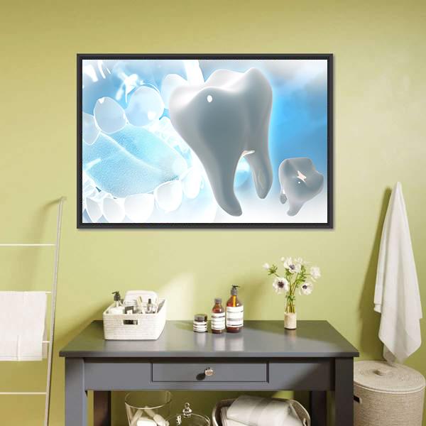 Illustration Of Teeth Canvas Wall Art-5 Horizontal-Gallery Wrap-22" x 12"-Tiaracle