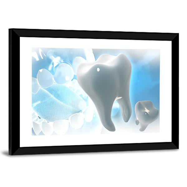 Illustration Of Teeth Canvas Wall Art-5 Horizontal-Gallery Wrap-22" x 12"-Tiaracle