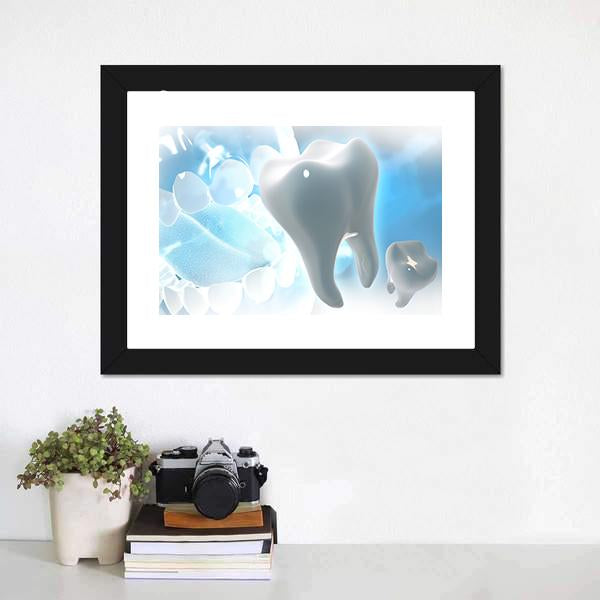 Illustration Of Teeth Canvas Wall Art-5 Horizontal-Gallery Wrap-22" x 12"-Tiaracle