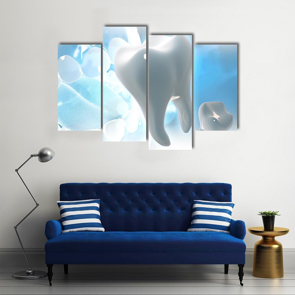 Illustration Of Teeth Canvas Wall Art-4 Pop-Gallery Wrap-50" x 32"-Tiaracle