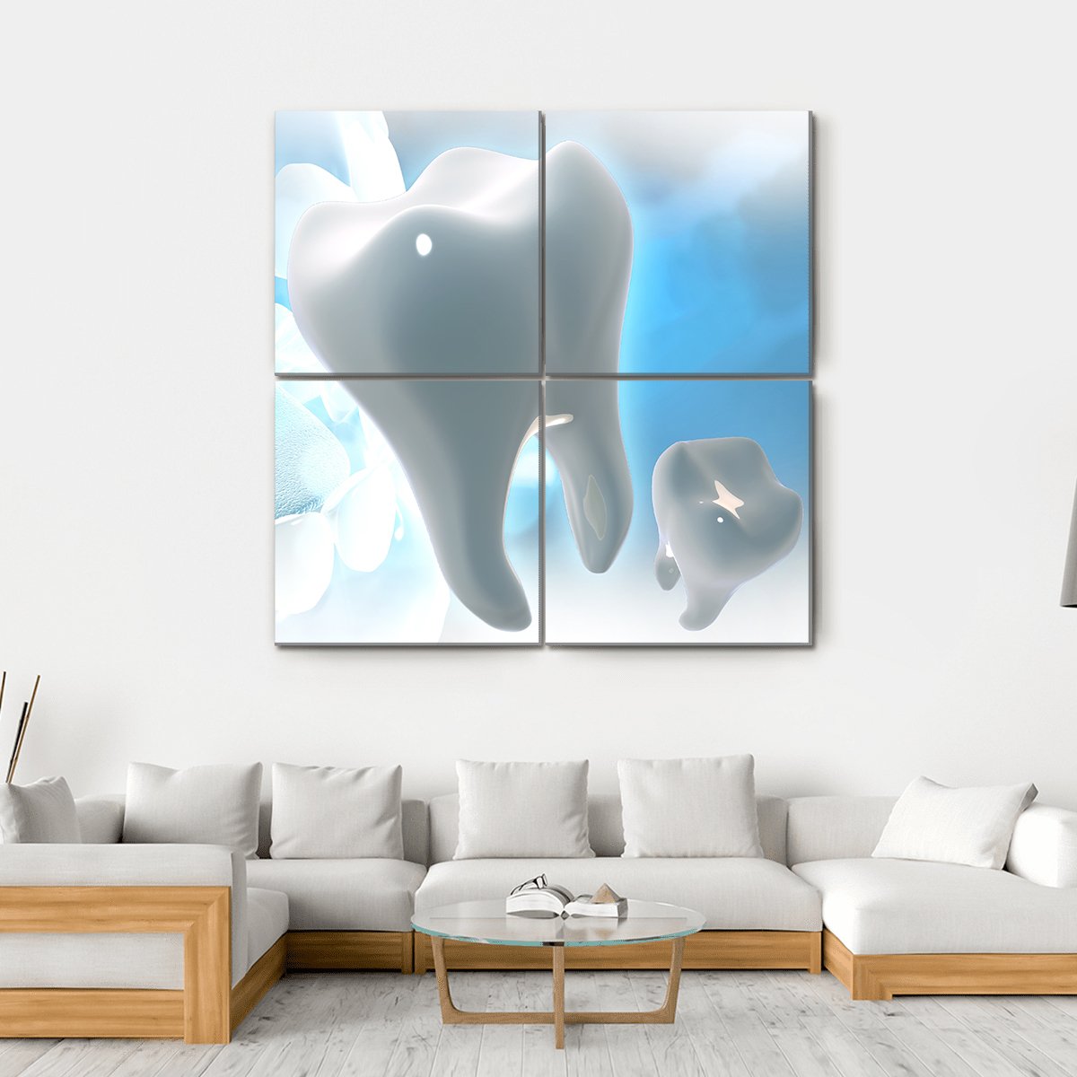 Illustration Of Teeth Canvas Wall Art-4 Square-Gallery Wrap-17" x 17"-Tiaracle
