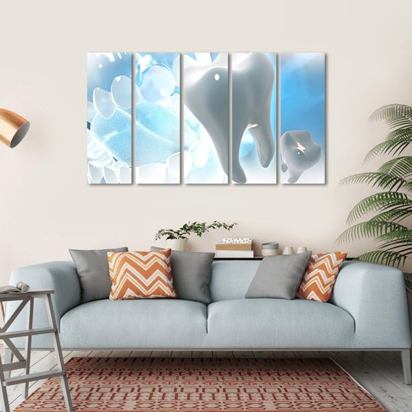 Illustration Of Teeth Canvas Wall Art-5 Horizontal-Gallery Wrap-22" x 12"-Tiaracle