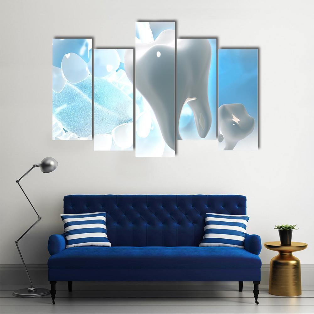 Illustration Of Teeth Canvas Wall Art-5 Pop-Gallery Wrap-47" x 32"-Tiaracle