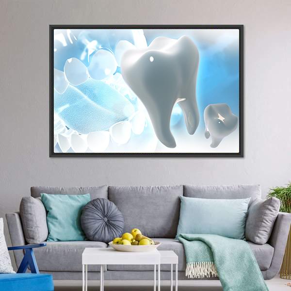 Illustration Of Teeth Canvas Wall Art-3 Horizontal-Gallery Wrap-25" x 16"-Tiaracle