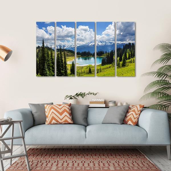 Image Lake &amp; Glacier Peak Canvas Wall Art-5 Horizontal-Gallery Wrap-22" x 12"-Tiaracle