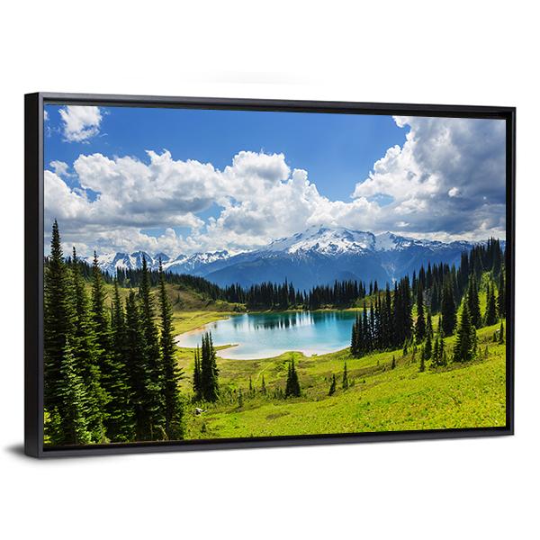 Image Lake & Glacier Peak Canvas Wall Art-3 Horizontal-Gallery Wrap-25" x 16"-Tiaracle