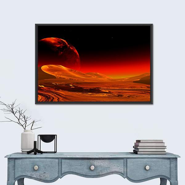 Image Of Alien Planet Canvas Wall Art-1 Piece-Floating Frame-24" x 16"-Tiaracle