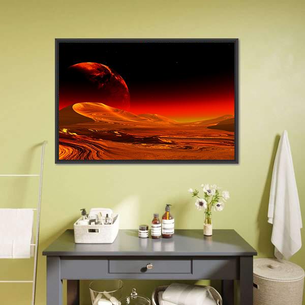 Image Of Alien Planet Canvas Wall Art-1 Piece-Floating Frame-24" x 16"-Tiaracle