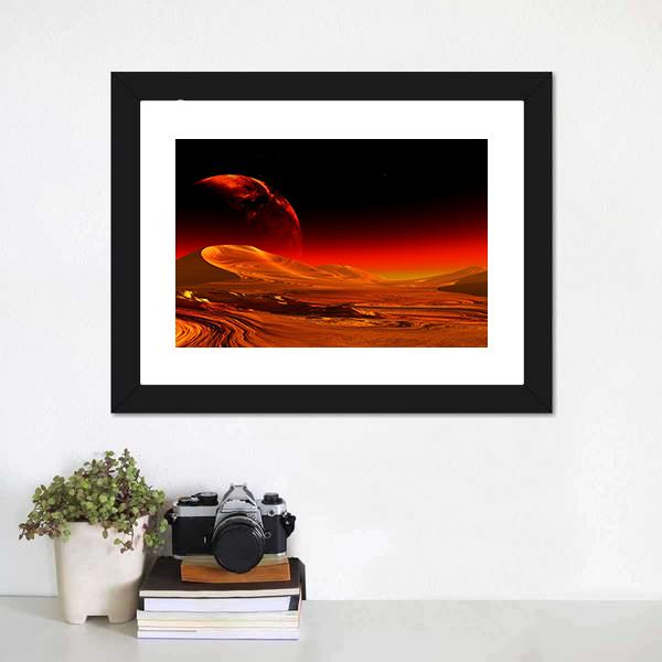 Image Of Alien Planet Canvas Wall Art-1 Piece-Framed Print-20" x 16"-Tiaracle