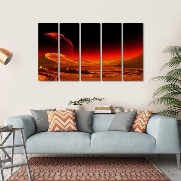 Image Of Alien Planet Canvas Wall Art-5 Horizontal-Gallery Wrap-22" x 12"-Tiaracle