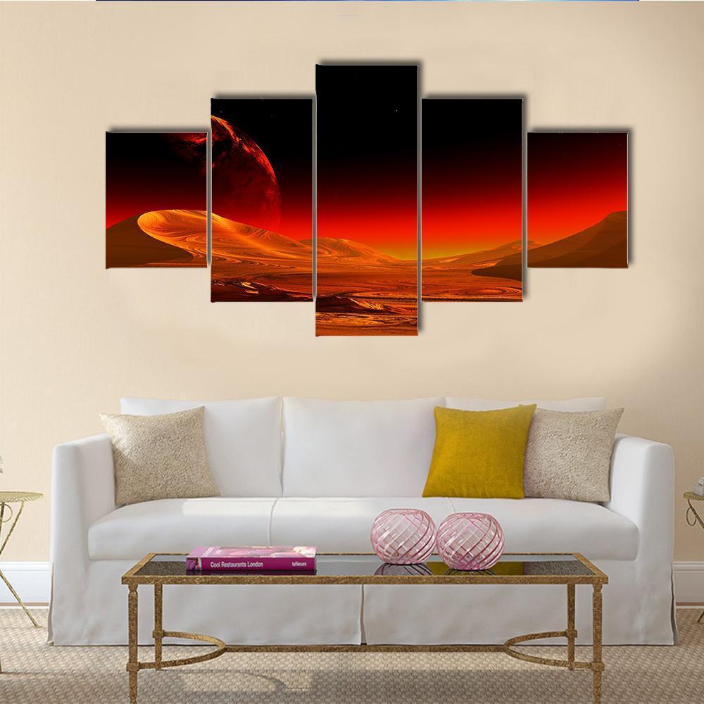 Image Of Alien Planet Canvas Wall Art-5 Star-Gallery Wrap-62" x 32"-Tiaracle