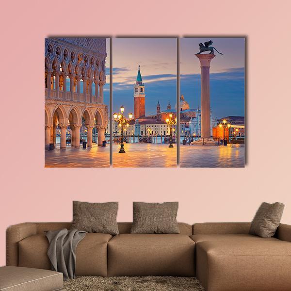 St. Mark's Square In Venice Canvas Wall Art-3 Horizontal-Gallery Wrap-37" x 24"-Tiaracle