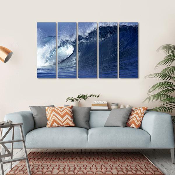 Wave In Ocean Fiji Canvas Wall Art-5 Horizontal-Gallery Wrap-22" x 12"-Tiaracle