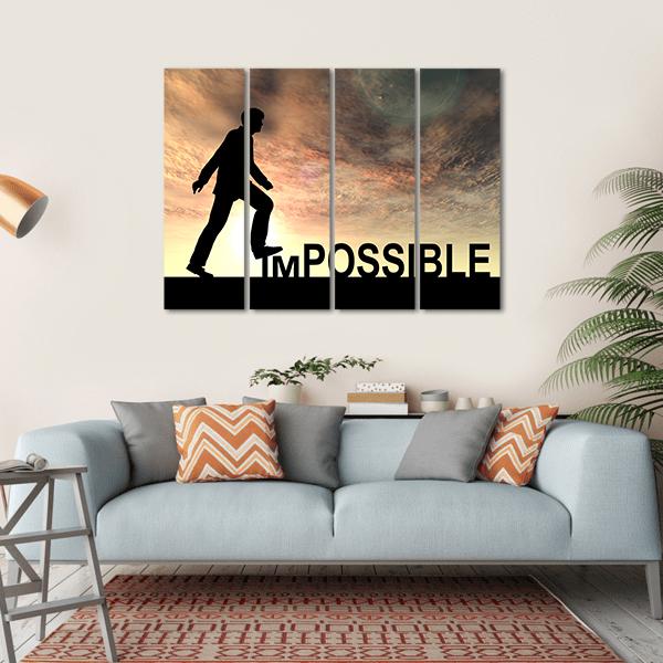 Impossible Text Concept Canvas Wall Art-4 Horizontal-Gallery Wrap-34" x 24"-Tiaracle