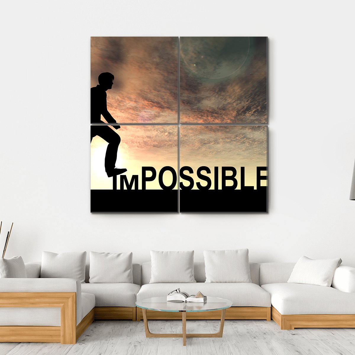 Impossible Text Concept Canvas Wall Art-4 Square-Gallery Wrap-17" x 17"-Tiaracle