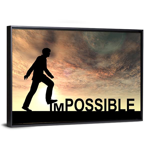 Impossible Text Concept Canvas Wall Art-3 Horizontal-Gallery Wrap-25" x 16"-Tiaracle