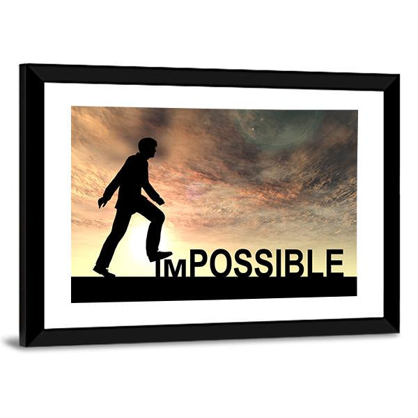 Impossible Text Concept Canvas Wall Art-3 Horizontal-Gallery Wrap-25" x 16"-Tiaracle