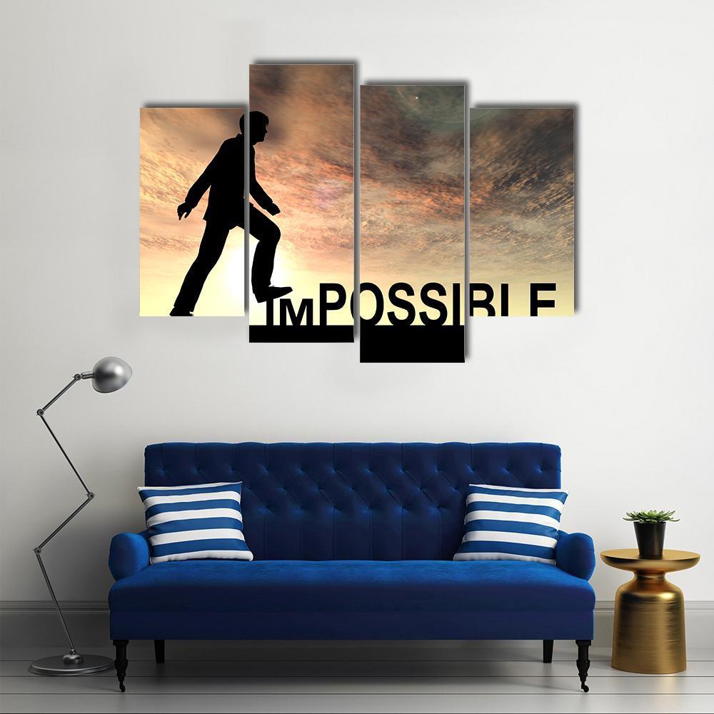 Impossible Text Concept Canvas Wall Art-4 Pop-Gallery Wrap-50" x 32"-Tiaracle