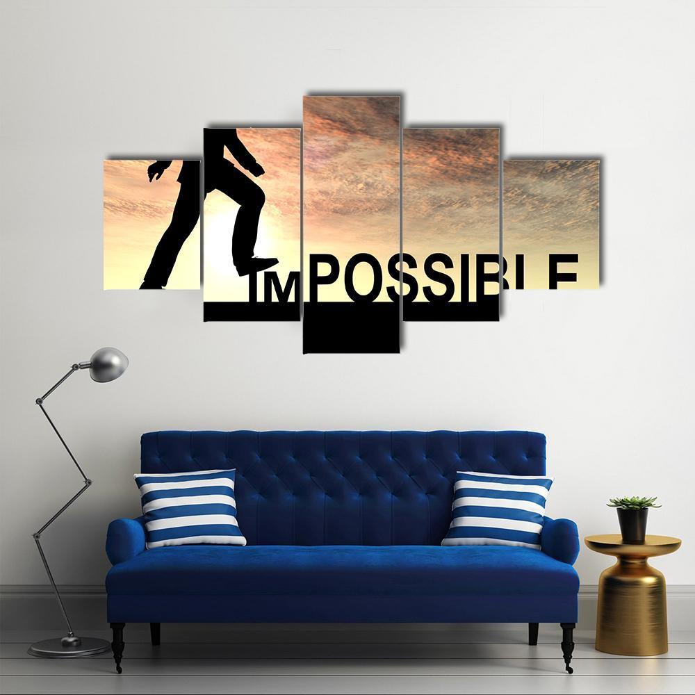 Impossible Text Concept Canvas Wall Art-5 Star-Gallery Wrap-62" x 32"-Tiaracle