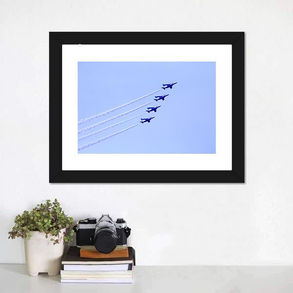 Impulse Formation Flying Canvas Wall Art-1 Piece-Framed Print-20" x 16"-Tiaracle