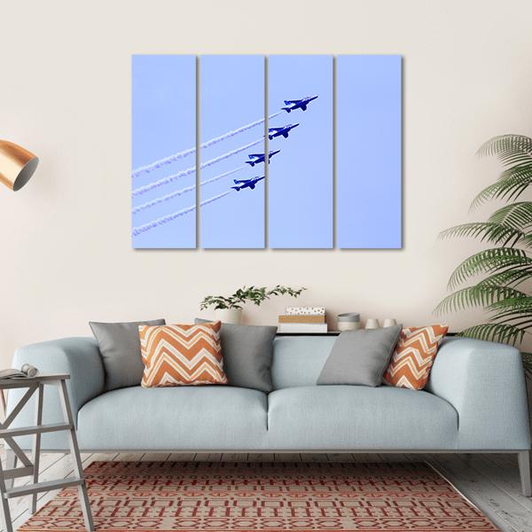 Impulse Formation Flying Canvas Wall Art-4 Horizontal-Gallery Wrap-34" x 24"-Tiaracle