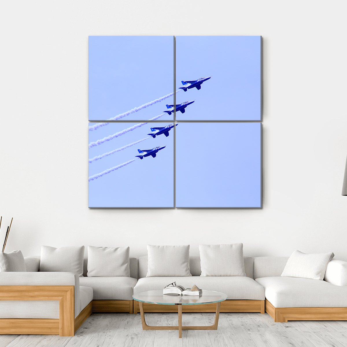 Impulse Formation Flying Canvas Wall Art-4 Square-Gallery Wrap-17" x 17"-Tiaracle